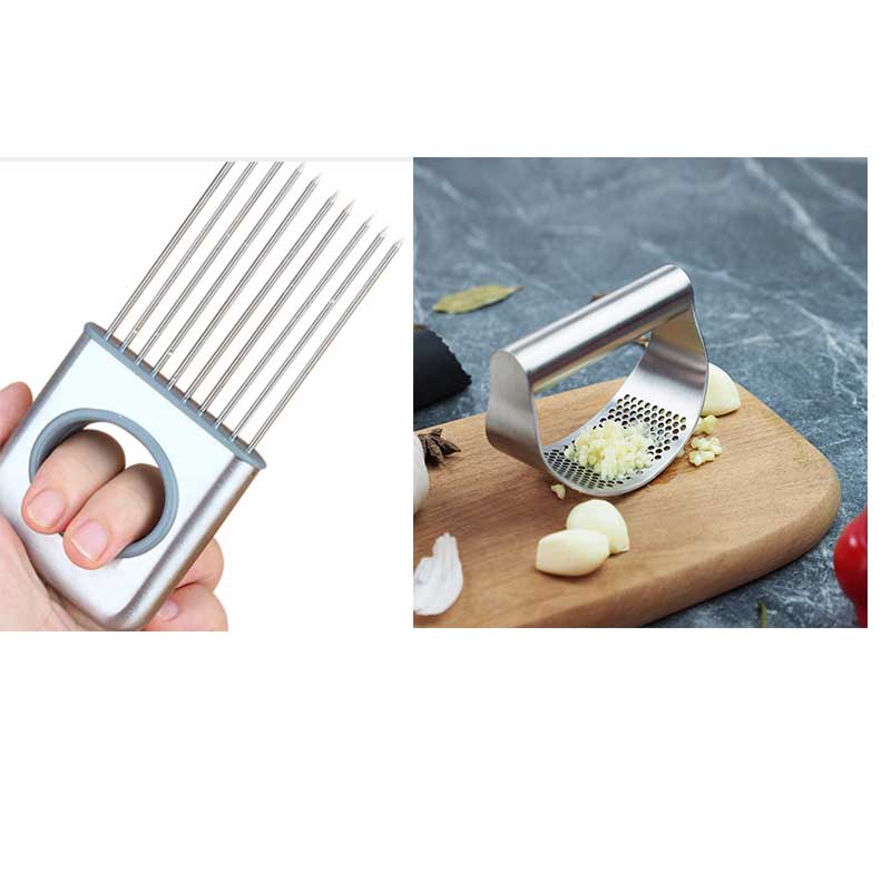 Stainless Steel Garlic Press - Multi-Purpose Kitchen Tool